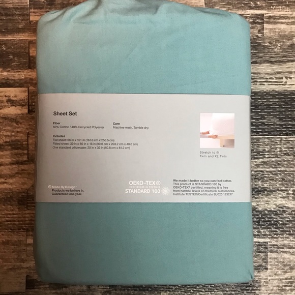 Made by Design Aqua Twin XL Twin Sheet Set NEW - Picture 4 of 5